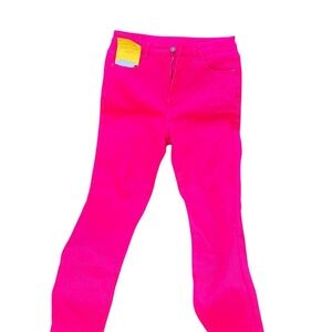 Bright Pink Women's Straight Leg Fleece Lined Jeans